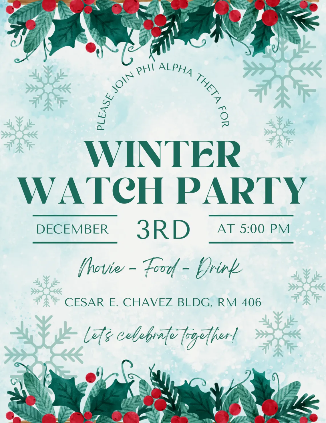 Winter Watch Party Flyer